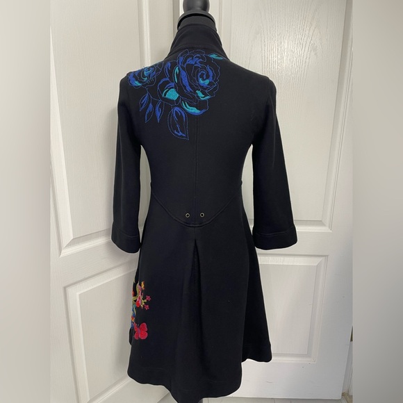 Johnny Was Black Floral Embroidered Coat - Picture 3 of 16